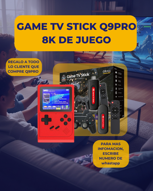 GAME TV STICK 5K HD ¡ENTRETENIMIENTO QUE NO TE HARA SALIR DE CASA!