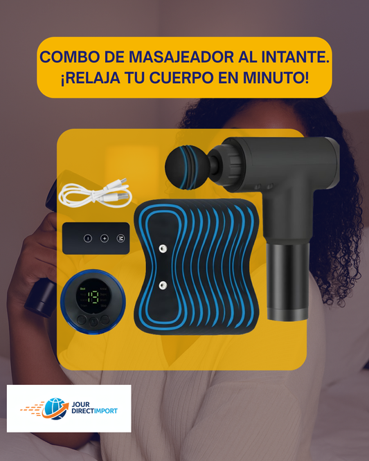COMBO DE MASAJEADOR AL INTANTE. ¡RELAJA TU CUERPO EN MINUTO!